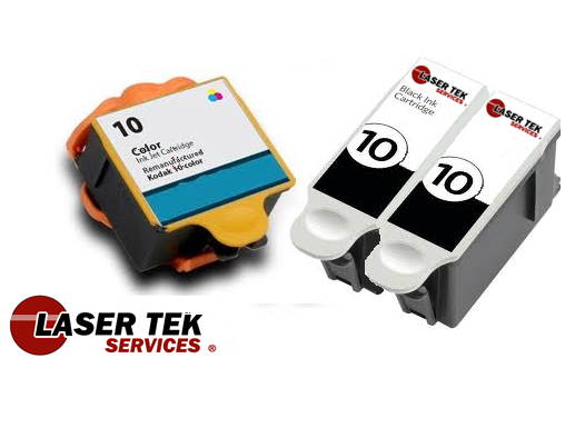 Laser Tek Services&reg; Compatible Replacement Kodak 10XL Ink Cartridge 3 pack (2 Black 8237216 and 1 Color 8946501)