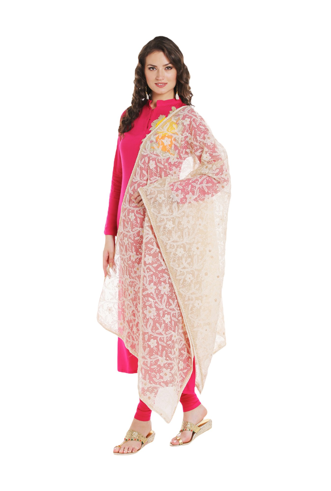 Dupatta Bazaar Ivory Cotton Dupatta