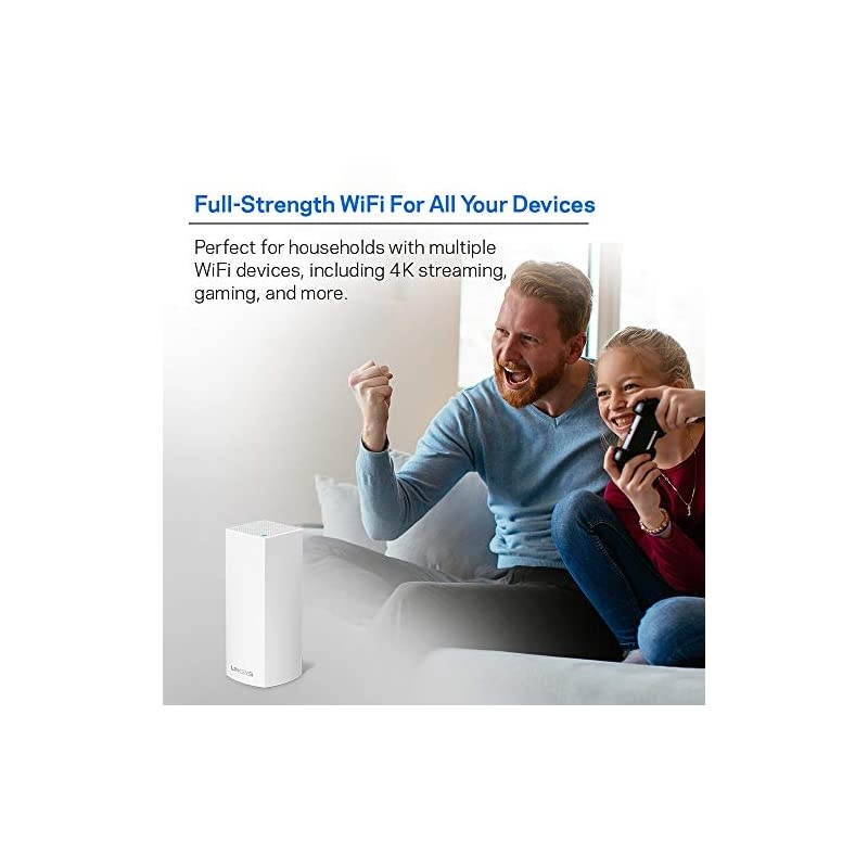 WHW0301 Velop Mesh Router (Tri-Band Home Mesh Wi-Fi System for Whole-Home Wi-Fi Mesh Network) 1-Pack, White