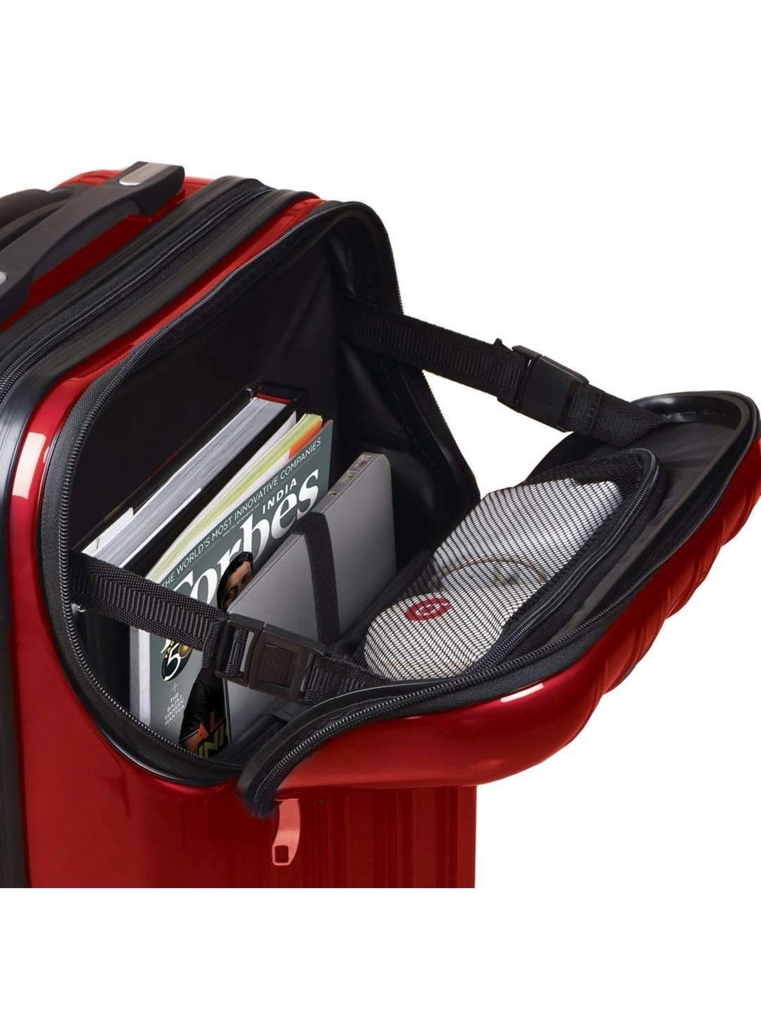 Nasher Miles New York 4 Wheel 56 cm/22" ABS & PC Hard Sided Cabin Luggage - Trolley Bag (Red)