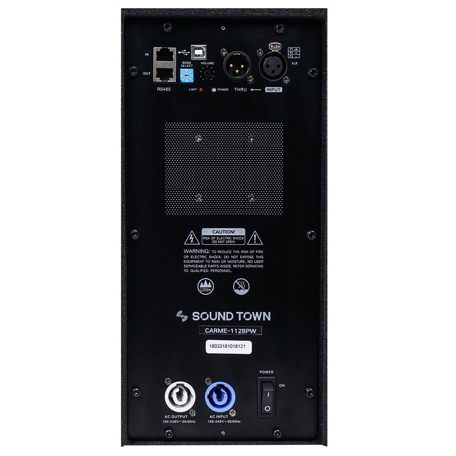 Sound Town CARME Series Powered PA Speaker and Subwoofer Combo Set with One 12&rdquo; PA Speaker, One 15&rdquo; Subwoofer, One Subwoofer Pole, Black