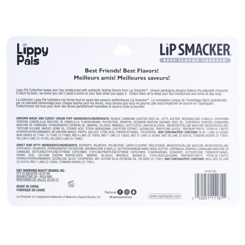 Lip Smacker Lippy Pal Lip Balm - Unicorn/Panda/Kitten - 3pk