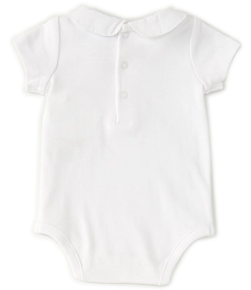 Edgehill Collection Baby Girls Newborn-6 Months Floral Embroidered-Collar Bodysuit