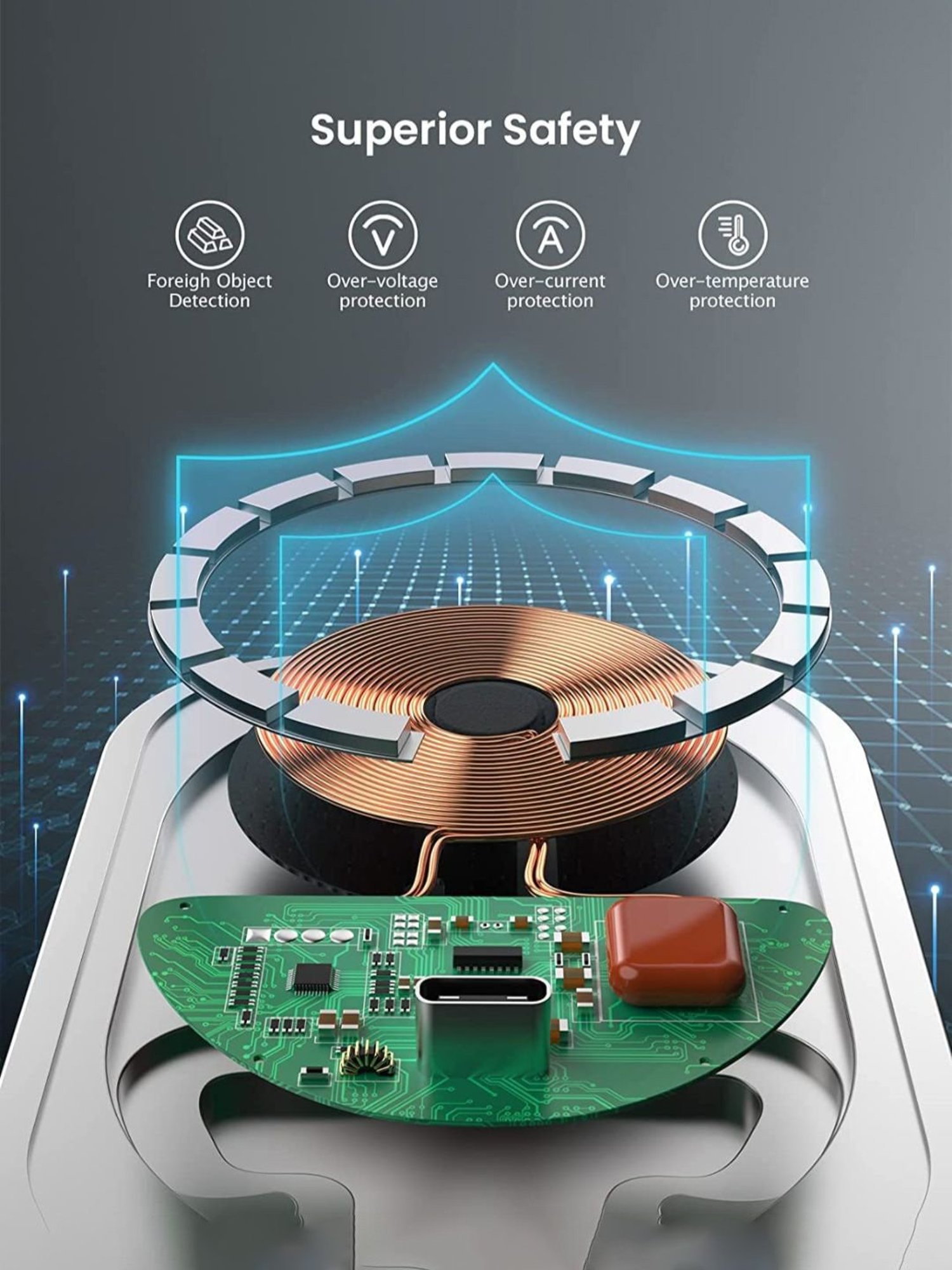 Unigen Audio Unistand Mag Safe Fast Charging Dock 15W Magnetic Charger (Grey)