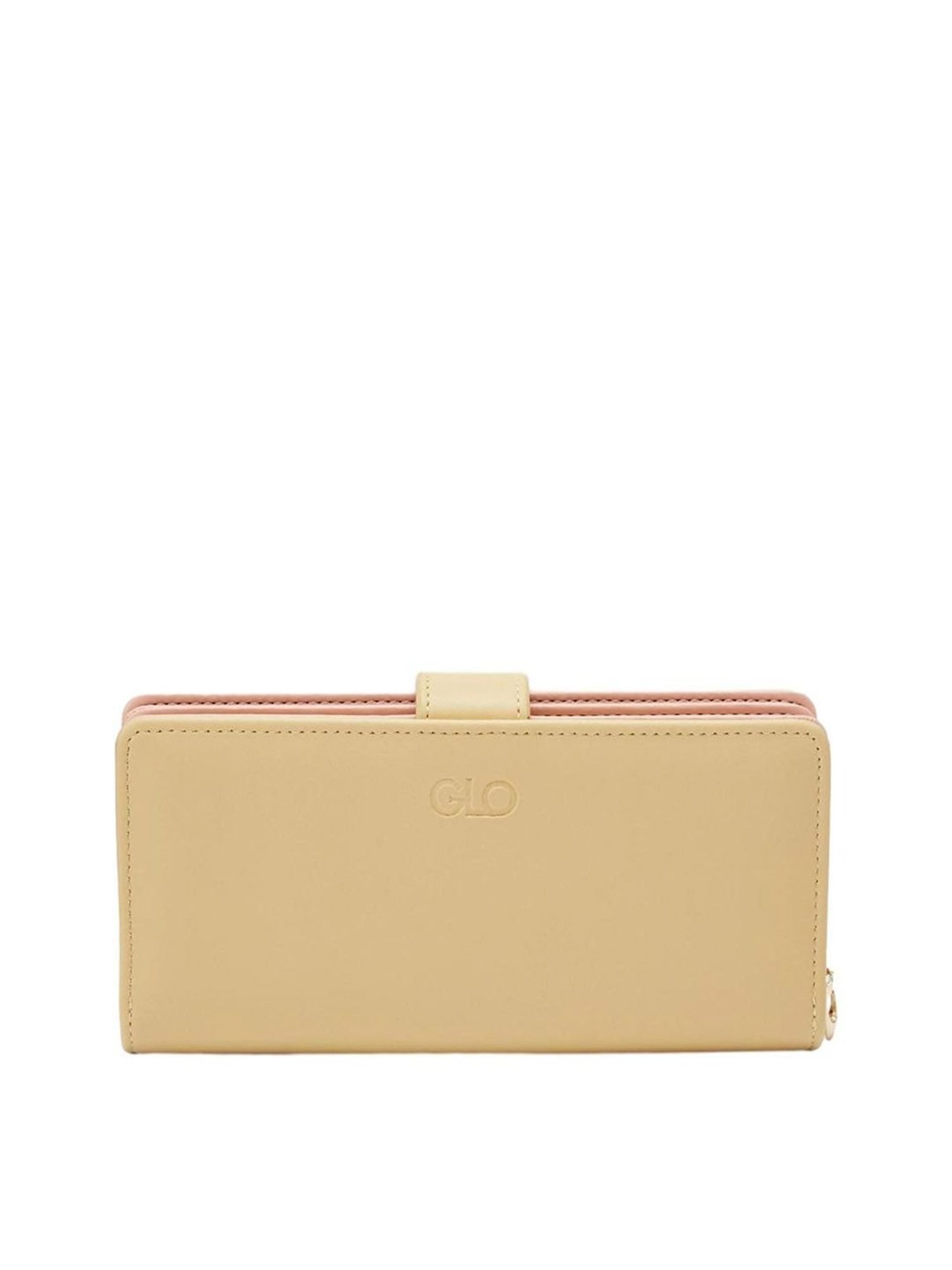 Globus Mustard Color Block Zip Around Wallet for Women
