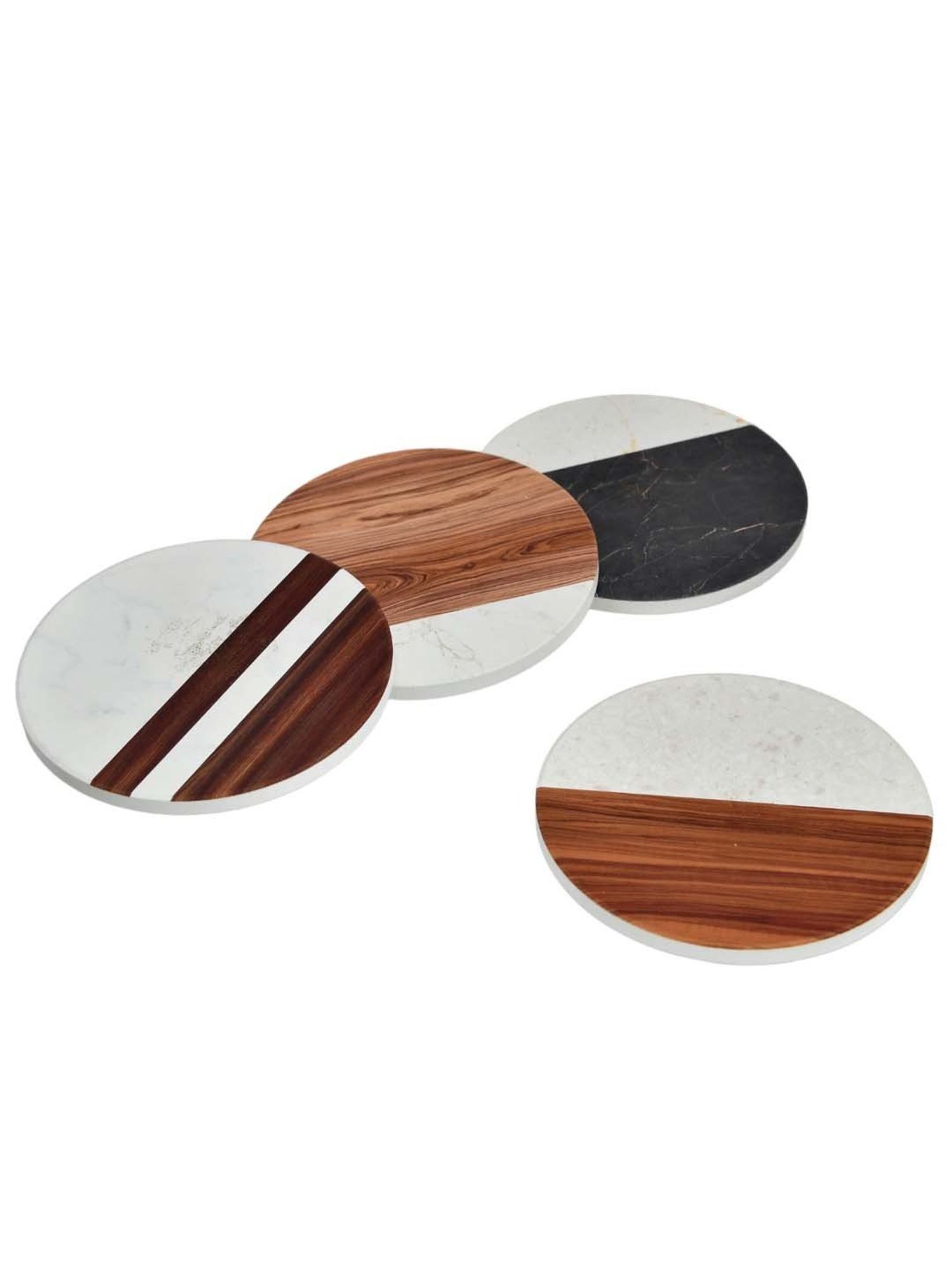TAYHAA Multicolor Ceramic Stylish Round Coasters - Set of 4