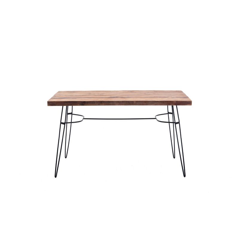 54" Lantana Reclaimed Wood Dining Table/Desk Brown/Black - Summerland Home