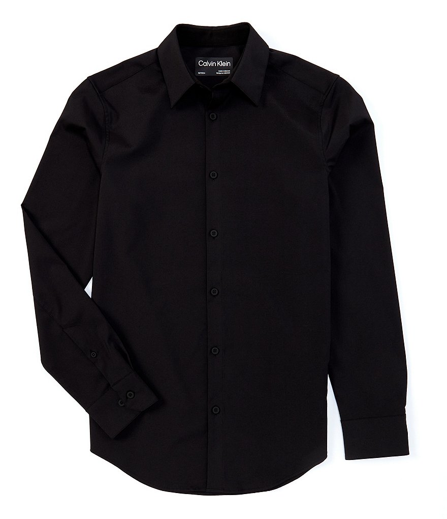 Calvin Klein Move Solid Performance Stretch Long-Sleeve Woven Shirt