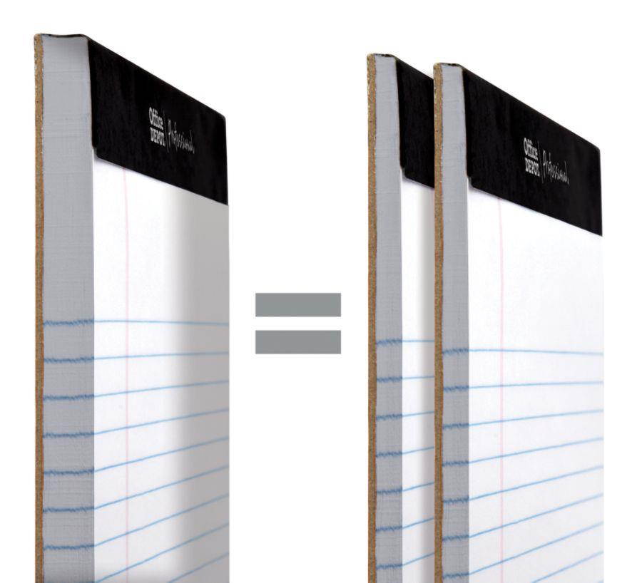 Office Depot&reg; Brand Professional Legal Pad, 8 1/2" x 11 3/4", Narrow Ruled, 200 Pages (100 Sheets), White, Pack Of 4
