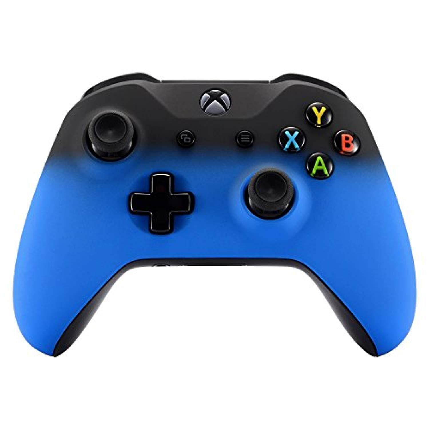 extremerate shadow blue faceplate cover, soft touch front housing shell case, comfortable soft grip replacement kit for xbox on