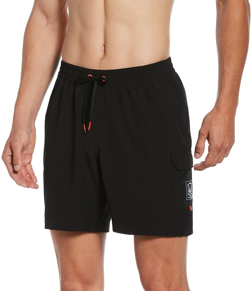 Redsand Solid Stretch 18#double; Outseam Cargo Volley Shorts
