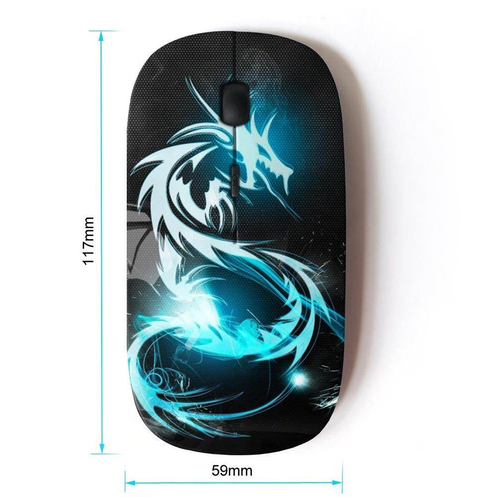 KOOLmouse [ Optical 2.4G Wireless Mouse ] [ BLUE GLOW TRIBAL DRAGON ]