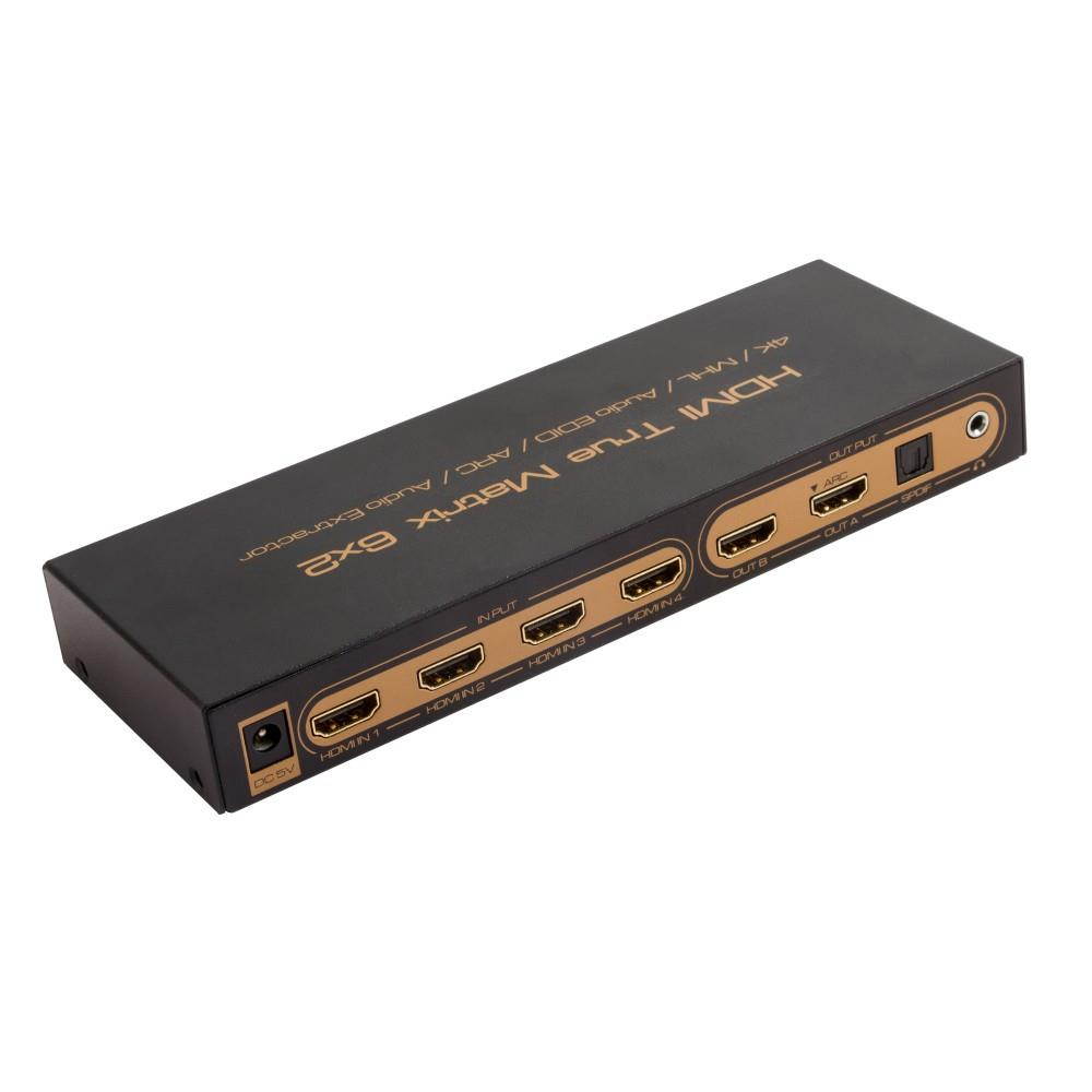 6x2 HDMI matrix HDMI supports Full HD,3D and 4Kx2K video