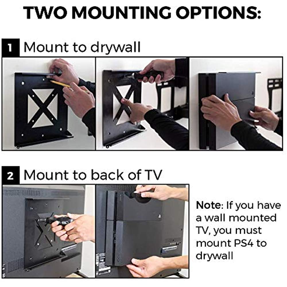 HumanCentric PS4 Slim Mount | Mount on the Wall or on the Back of the TV