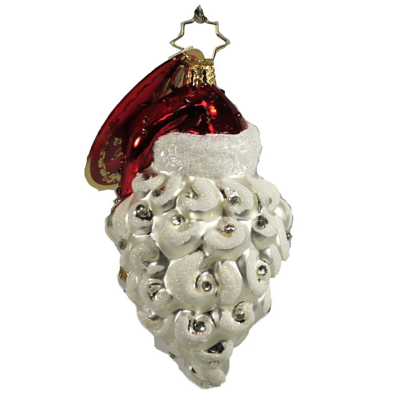 Christopher Radko 4.5" Grinning Santa Ornament Christmas Curlycue  -  Tree Ornaments
