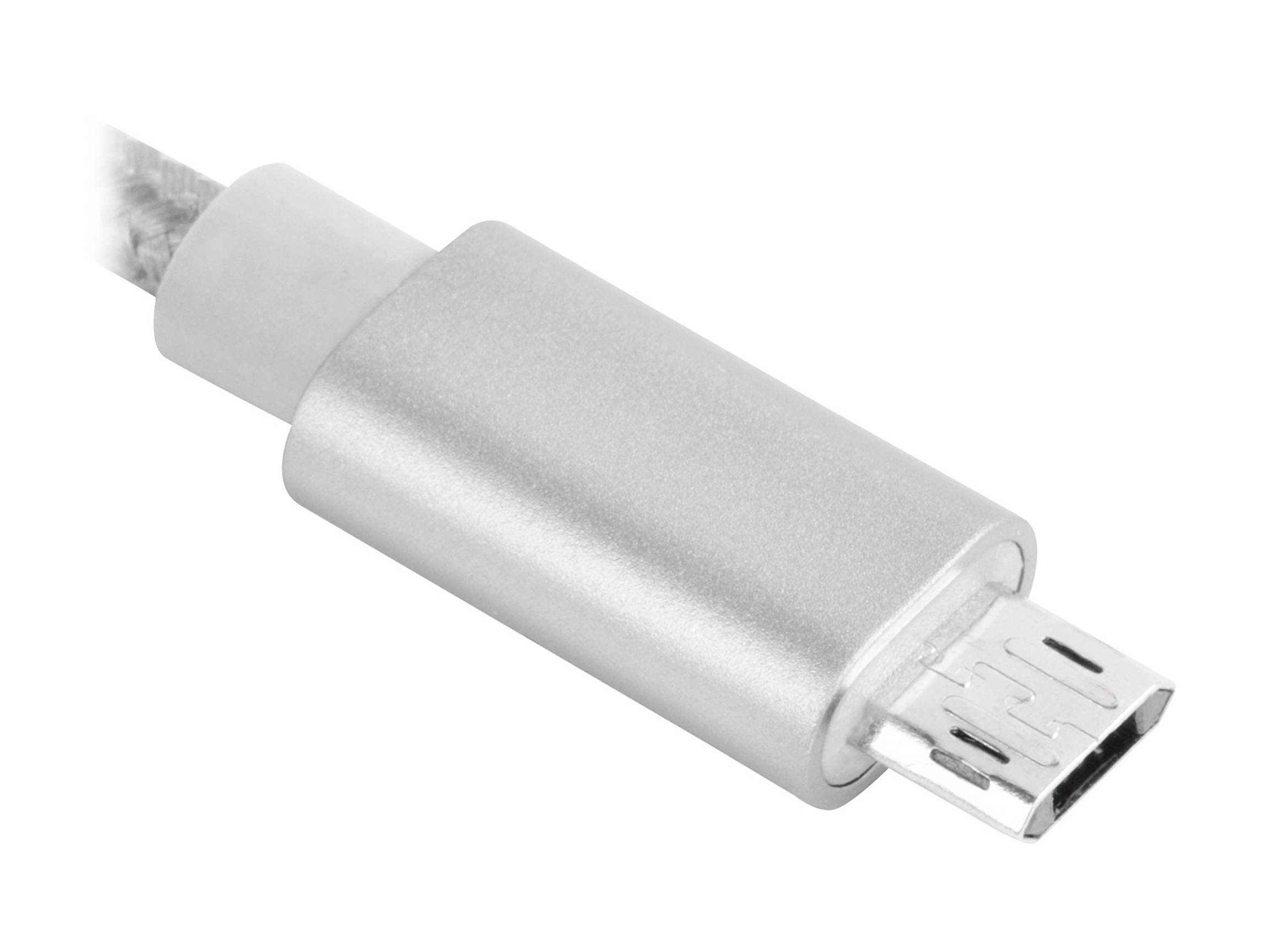 SilverStone Technology Micro USB Cable for Most Smartphones / LG / Samsung / Reversible USB-A / Reversible Micro USB-B / 1000MM - Silver - CPU01S