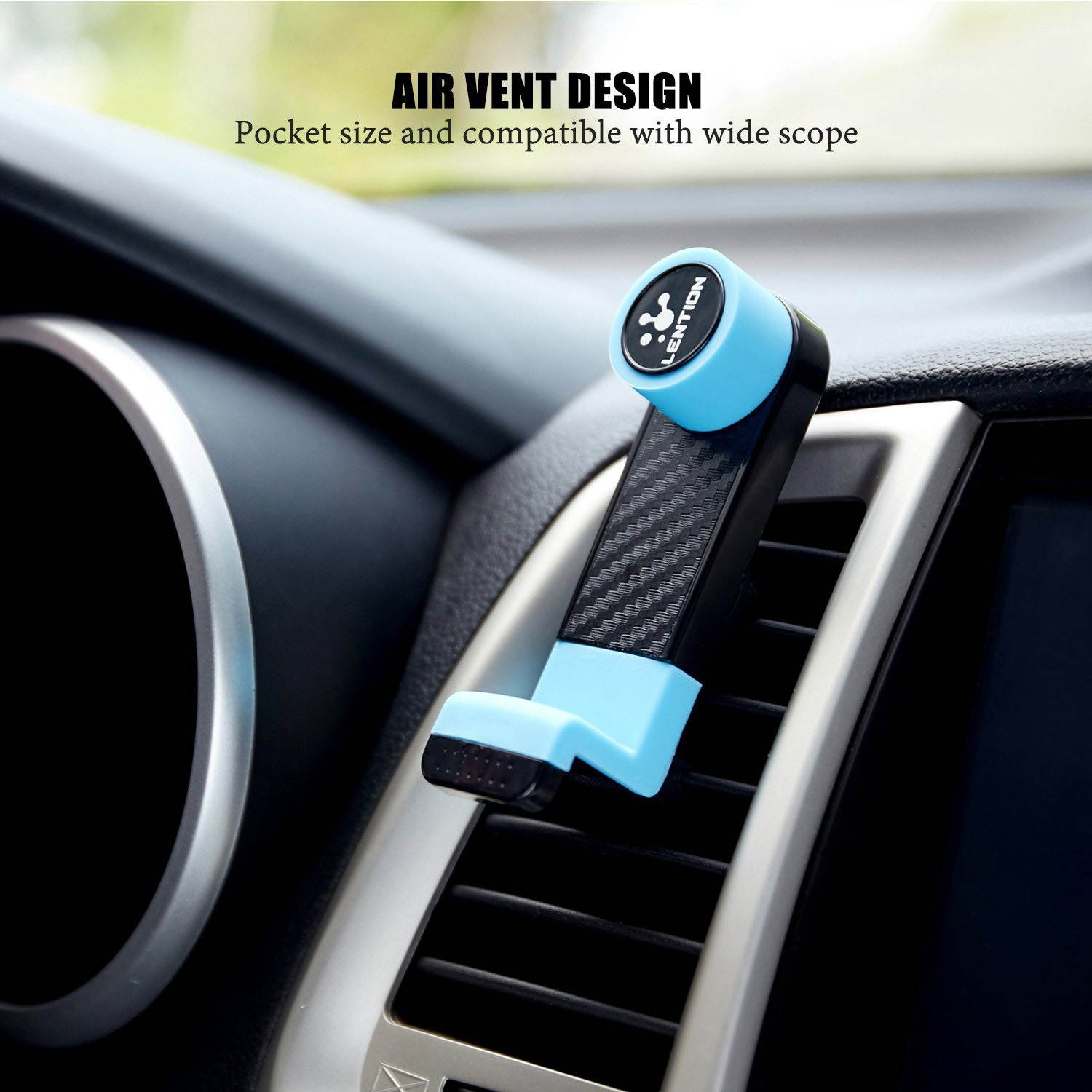 LENTION Air Vent Phone Holder, Mobile Clip Stand Car Mount for 3.5 Inch - 6 Inch iPhone, iPod, Smart Phone, PSP, GPS - Red