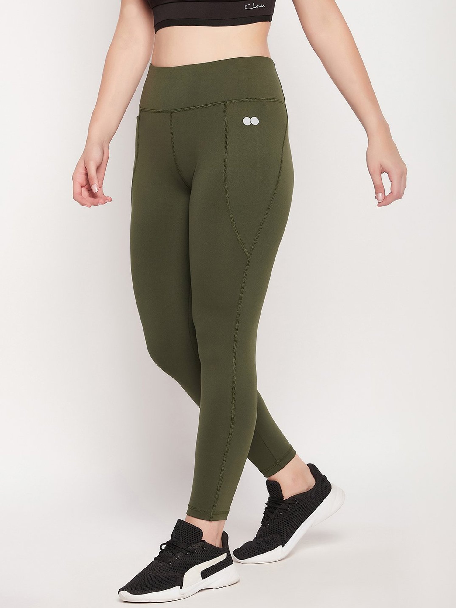 KENDALL + KYLIE Black Cotton Sports Tights