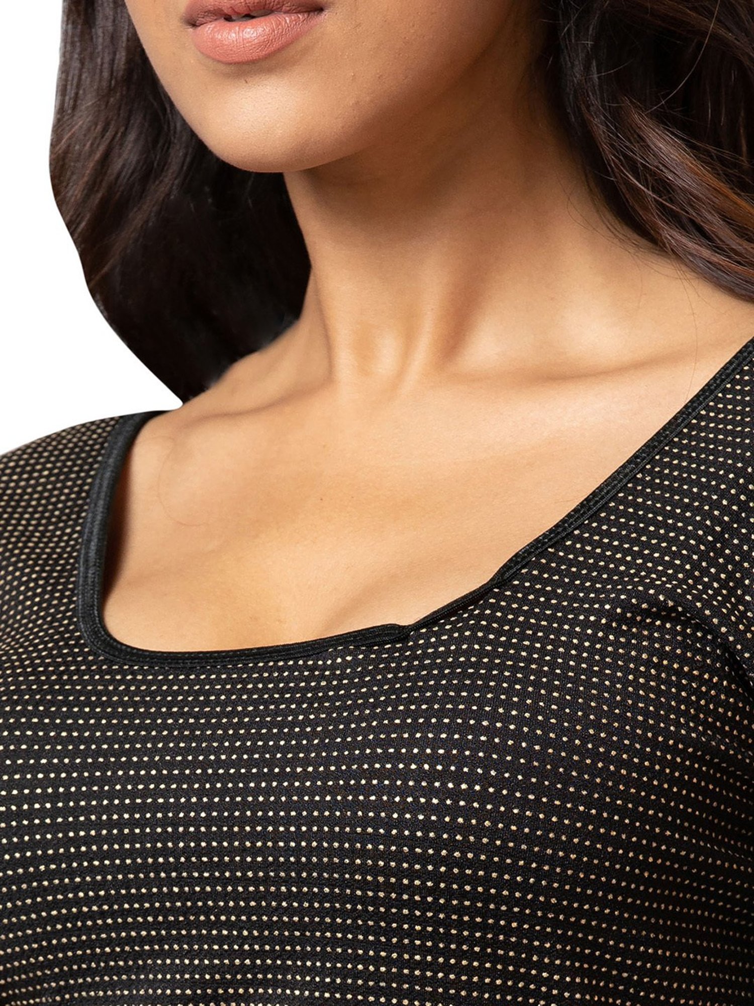 Salwar Studio Black Textured Readymade Blouse