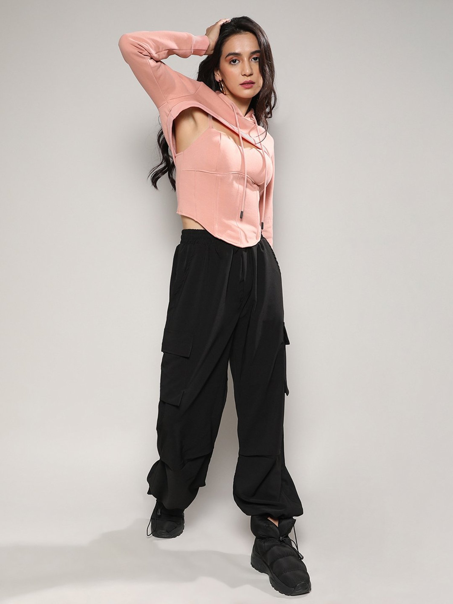 Campus Sutra Pink Cotton Co-Ord Set