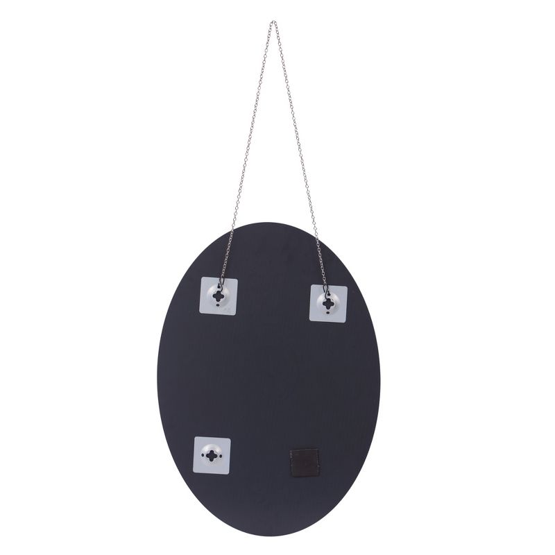 17" x 24" Frameless Beveled Oval with Hanging Chain Decorative Wall Mirror Clear - Patton Wall Decor