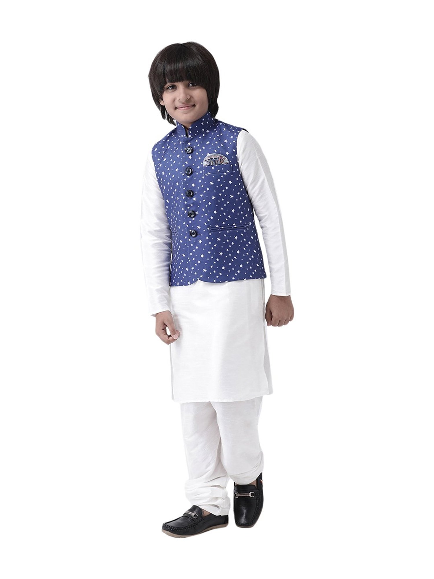 Hangup Kids Multicolor Printed Kurta & Pyjamas With Waistcoat