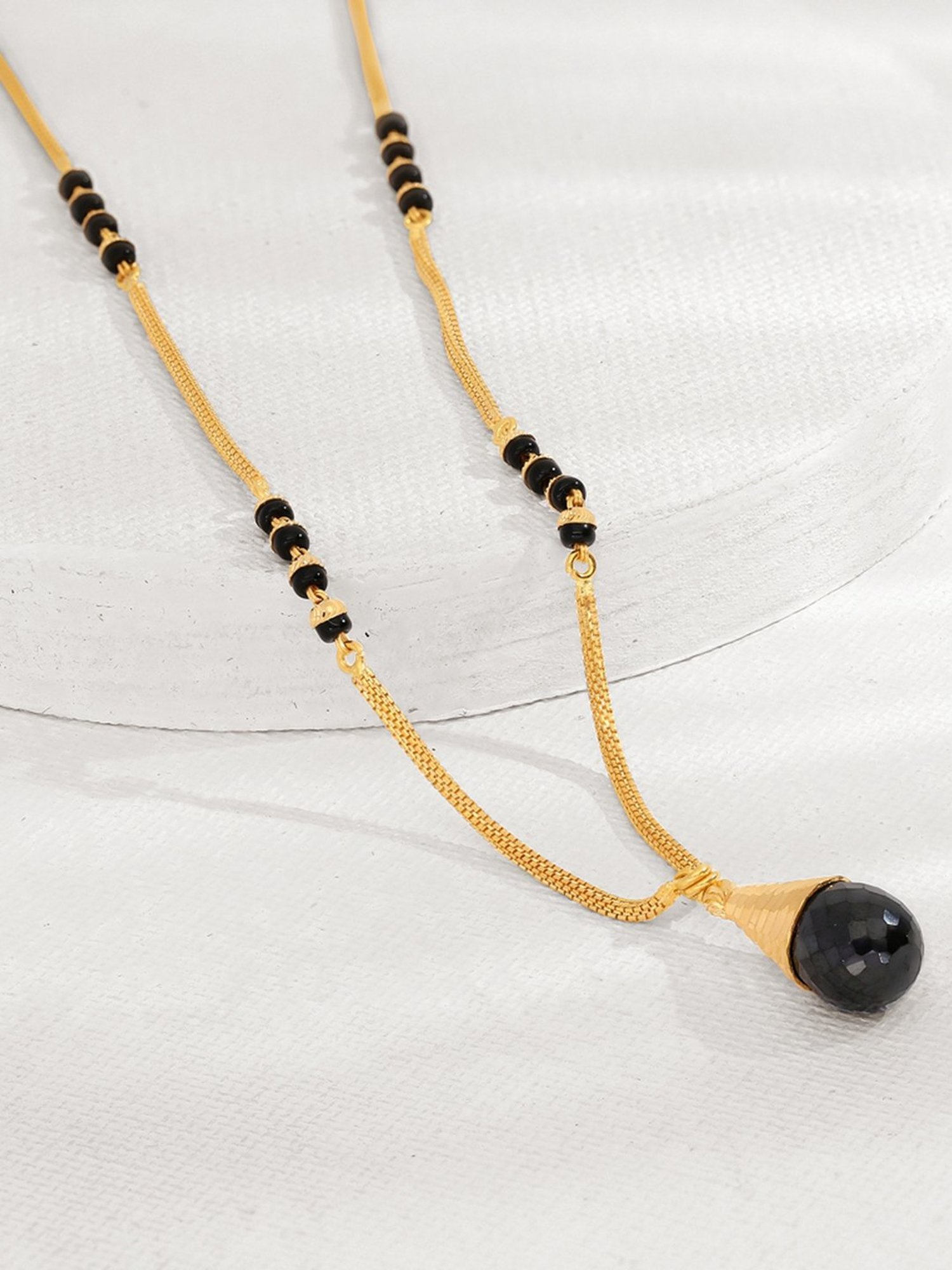 P.N.Gadgil Jewellers Gold Beaded Pyramid Mangalsutra For Women