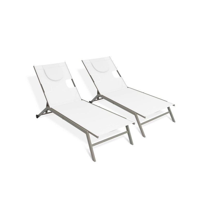 Chatham 2pk Outdoor Chaise Lounges - Ostrich