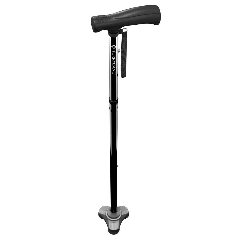 HurryCane Freedom Edition Folding Cane with T Handle, Black