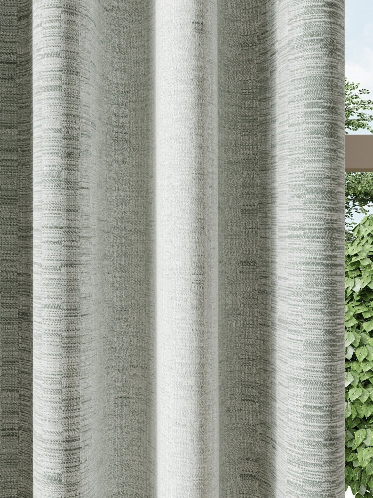 DDecor Grey Self Polyester 7 ft Door Curtain