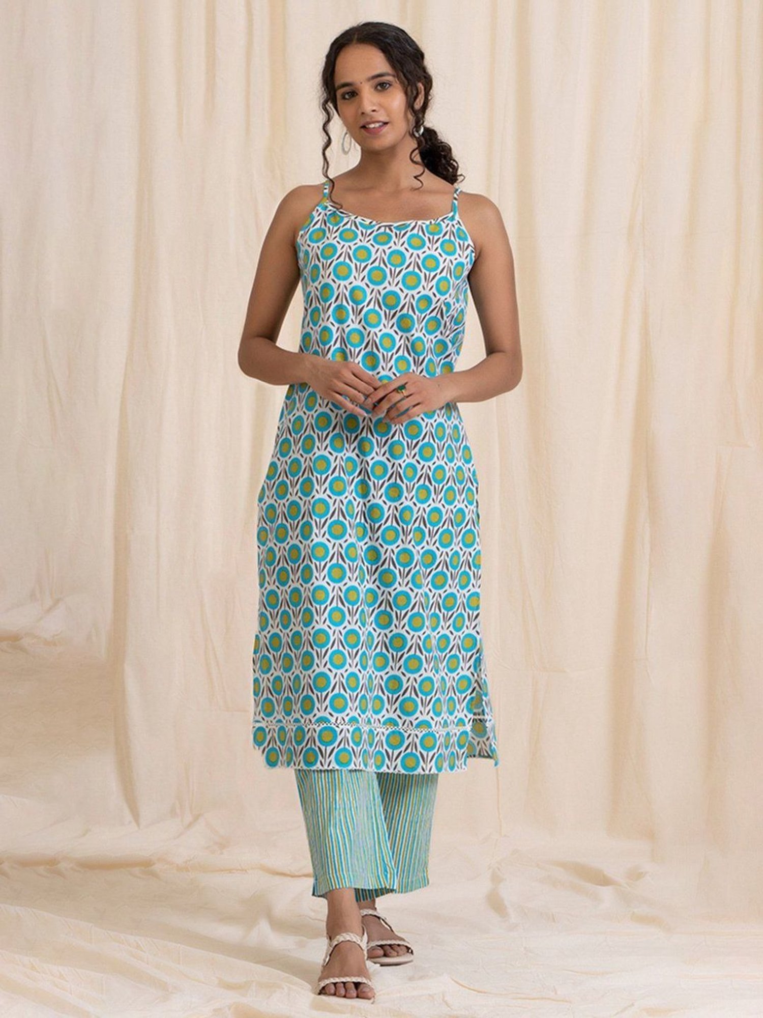 Akiso Aloha Blue Green Easy Peasy Kurta