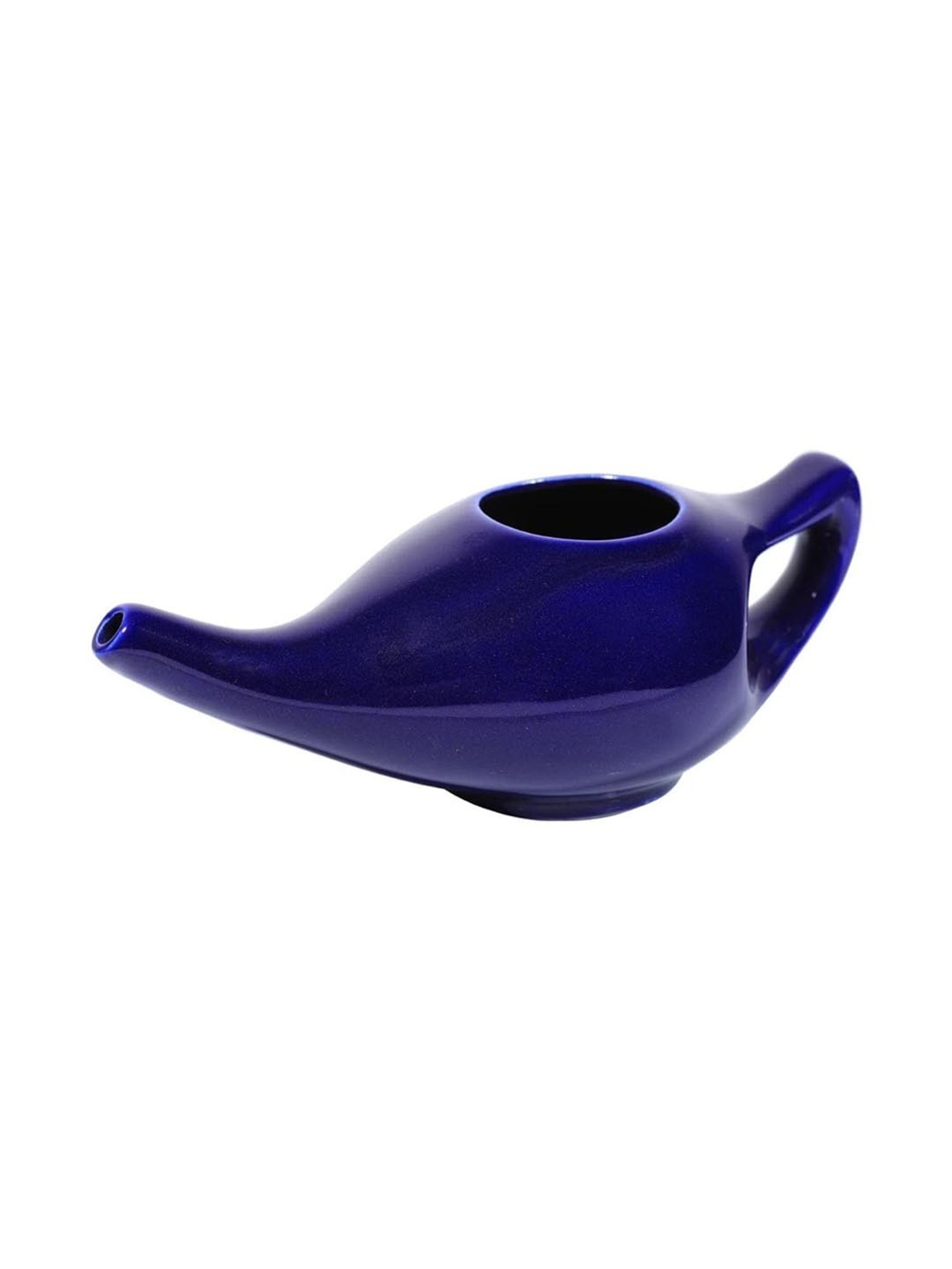 PAXMAX Porcelain Ceramic Neti Pot for Nasal Cleansing (Blue)