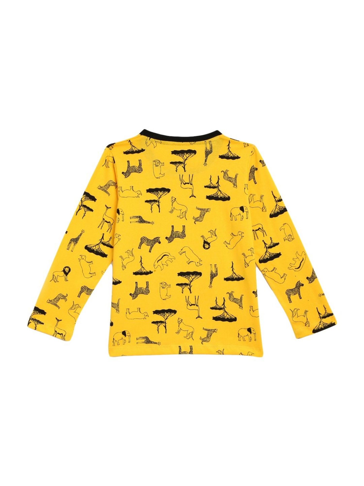 Kids Craft Yellow Cotton Printed T-Shirt & Pants