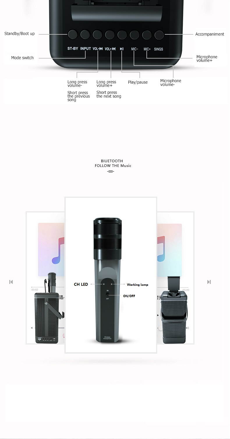 Tablet Mobile Phone And Computer Bluetooth With Microphone Hi Fi Sound Speaker