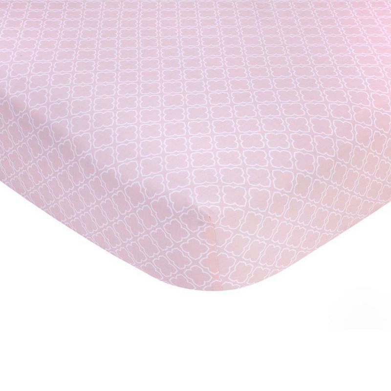 Carter's 100% Cotton Sateen Fitted Crib Sheet - Pink Trellis