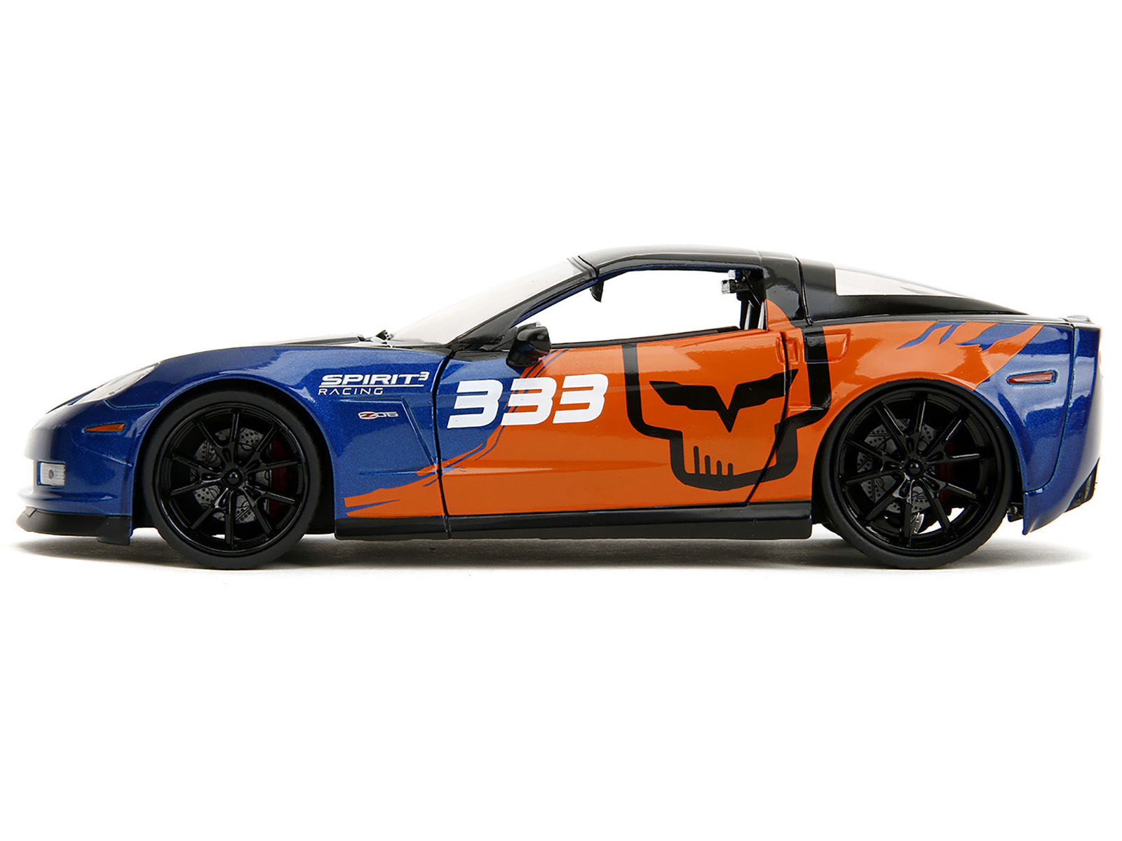 2019 Chevrolet Corvette Z06 Sebring Orange with Black Hood "Sports Cars" Series 1/64 Diecast Model Car by Auto World