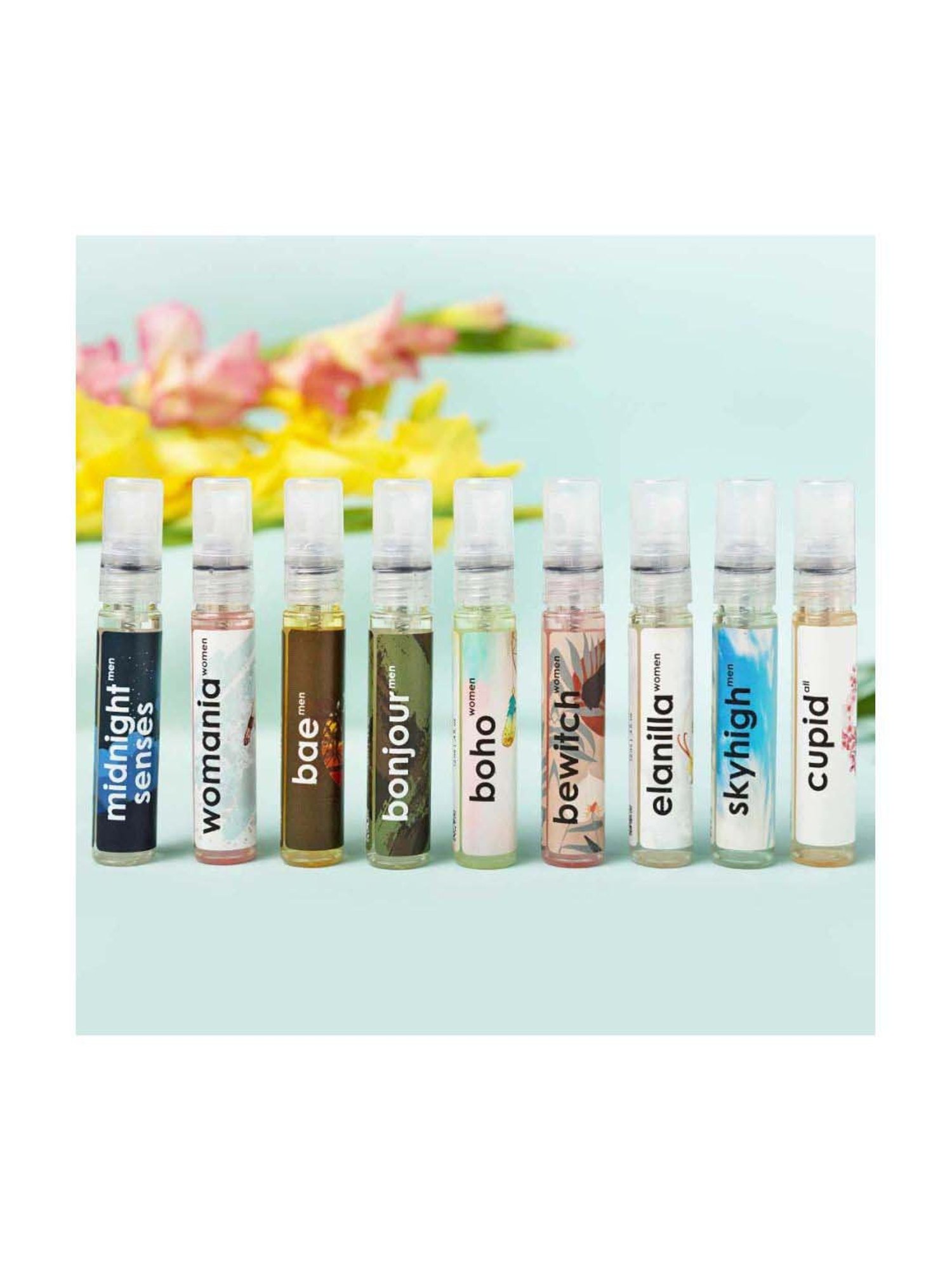 Adiveda Natural Perfume Trial Set of 9 For Men and Women