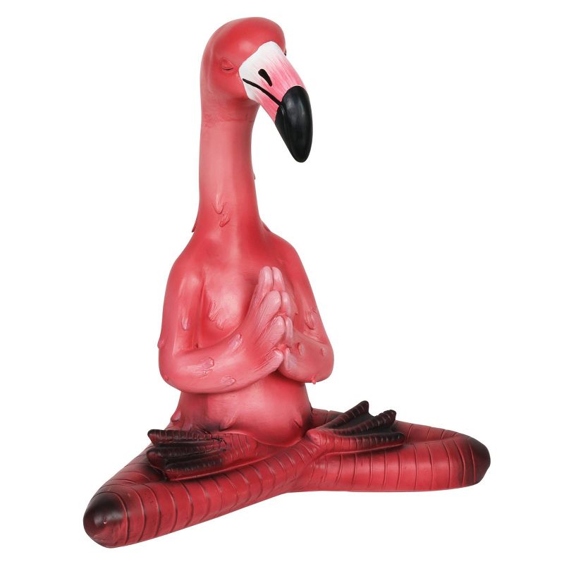 15.94" Resin Yoga Flamingo with Prayer Hands Statue Pink - Exhart