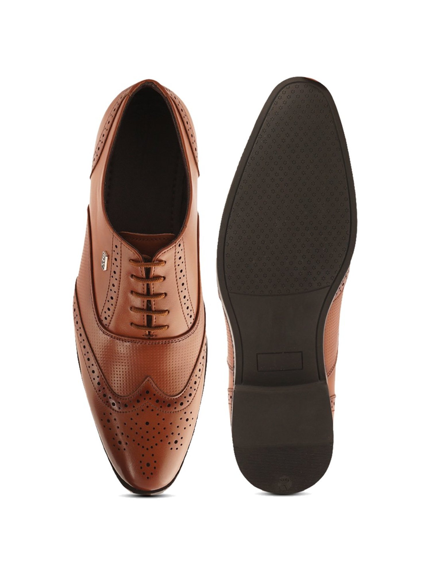 ID Men's Tan Brogue Shoes