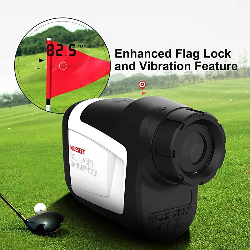 Golf Range Finder with Slope On/Off, 660 Yards Range Finder with Flag-Lock and Vibration, Legal for Tournament Play, &plusmn;0.55yard Accuracy, 6X Magnification,Carrying Case, Free Battery