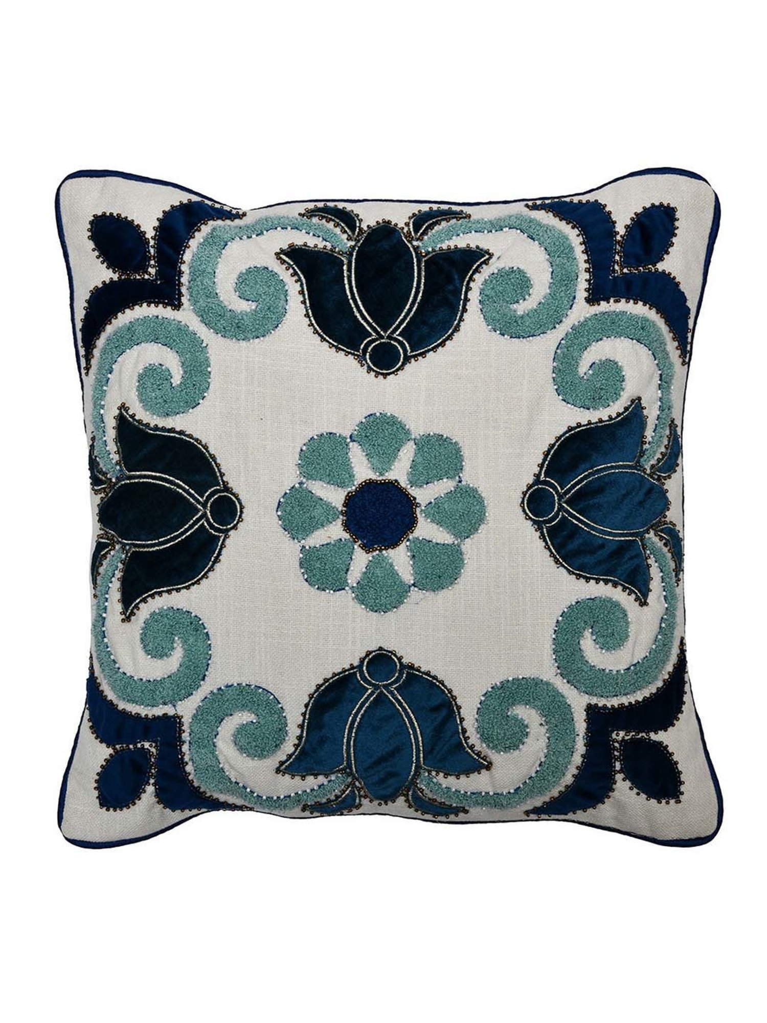 Swayam Red & White Cotton 60 cm x 60 cm Cushion Covers - Set of 5