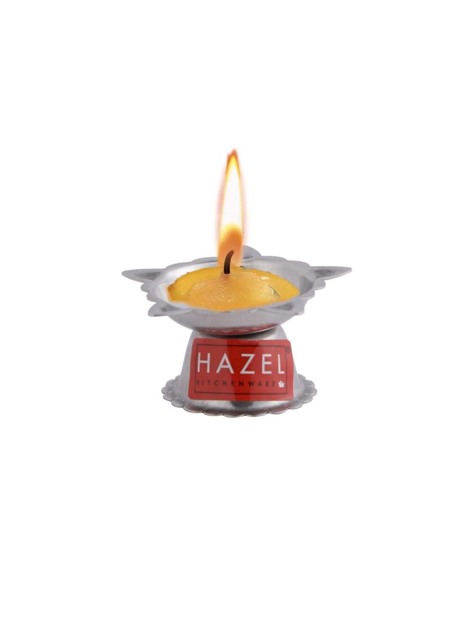 Hazel Silver Stainless Steel Panchwati Diya For Puja - Set of 2