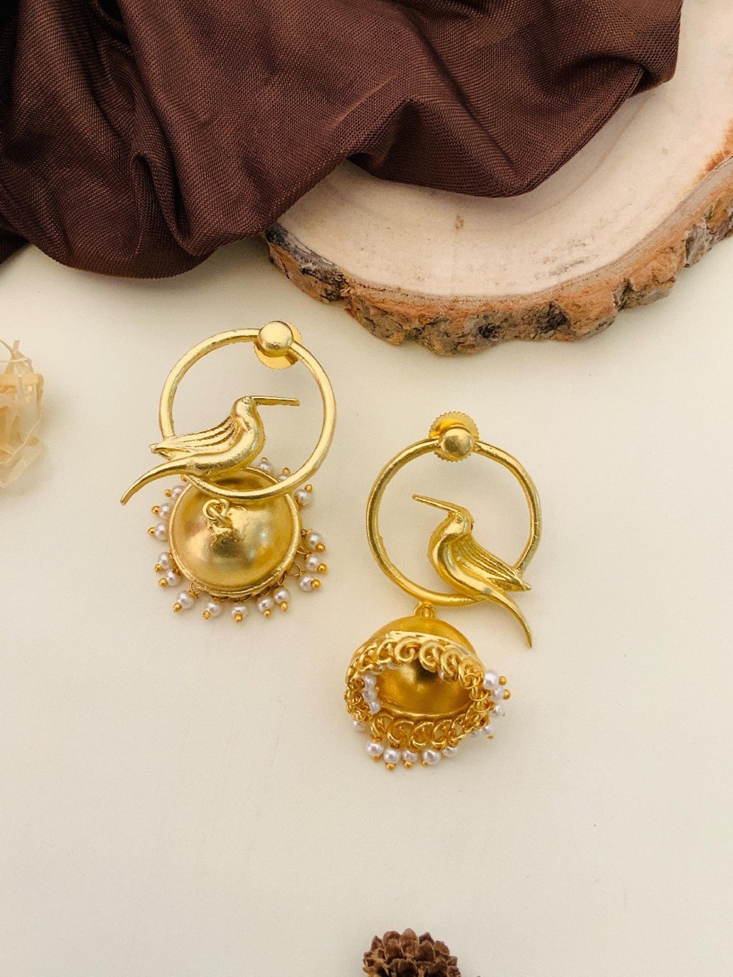 Abdesigns Classic Gold-Plated Jhumki Earrings