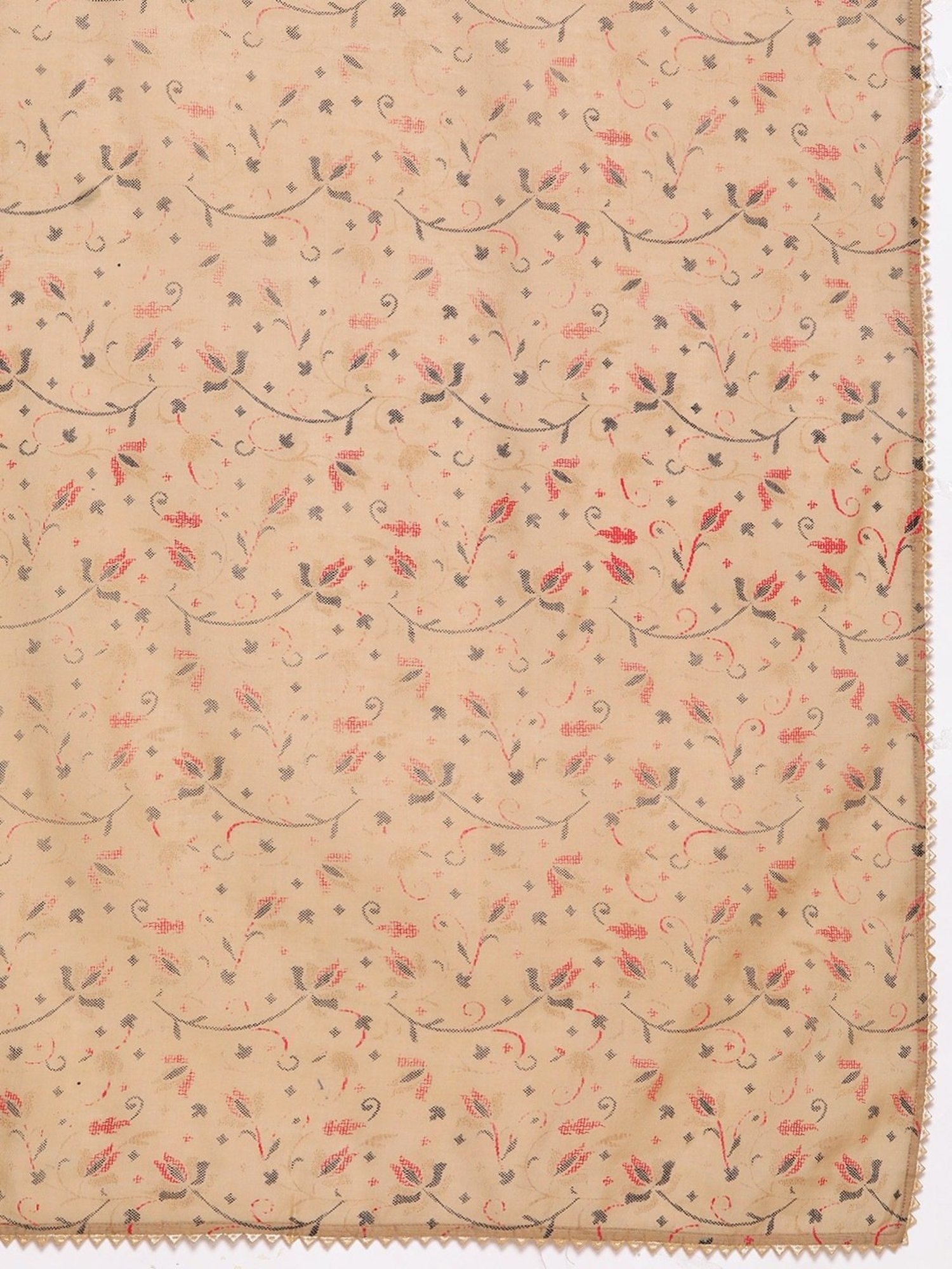 Ziyaa Black Printed Kurta Pant Set With Dupatta