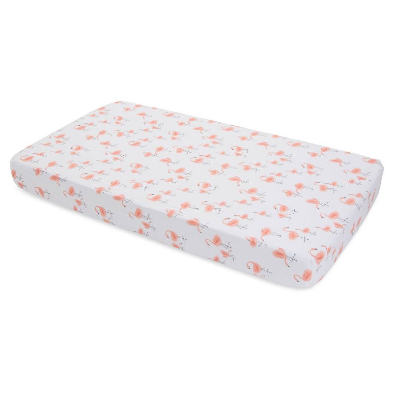 Little Unicorn Cotton Muslin Fitted Crib Sheet - Pink Ladies