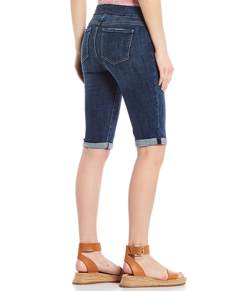 NYDJ Double Roll Cuff Bermuda Mid Rise Pull-On Shorts