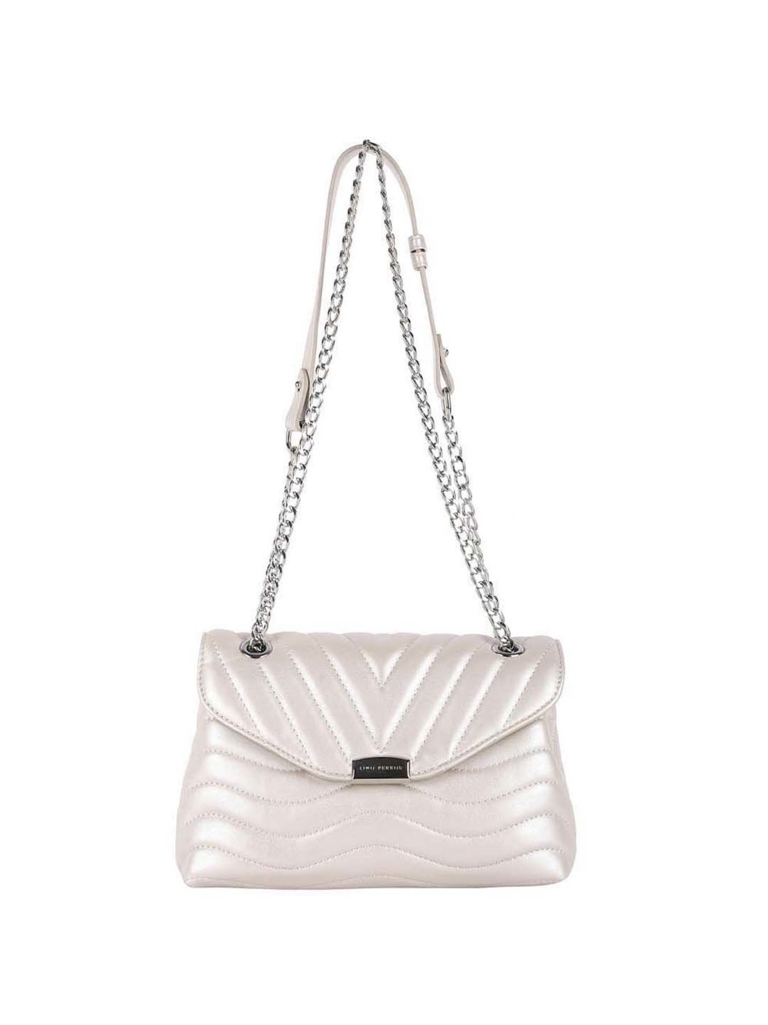 Lino Perros White Quilted Medium Sling Handbag
