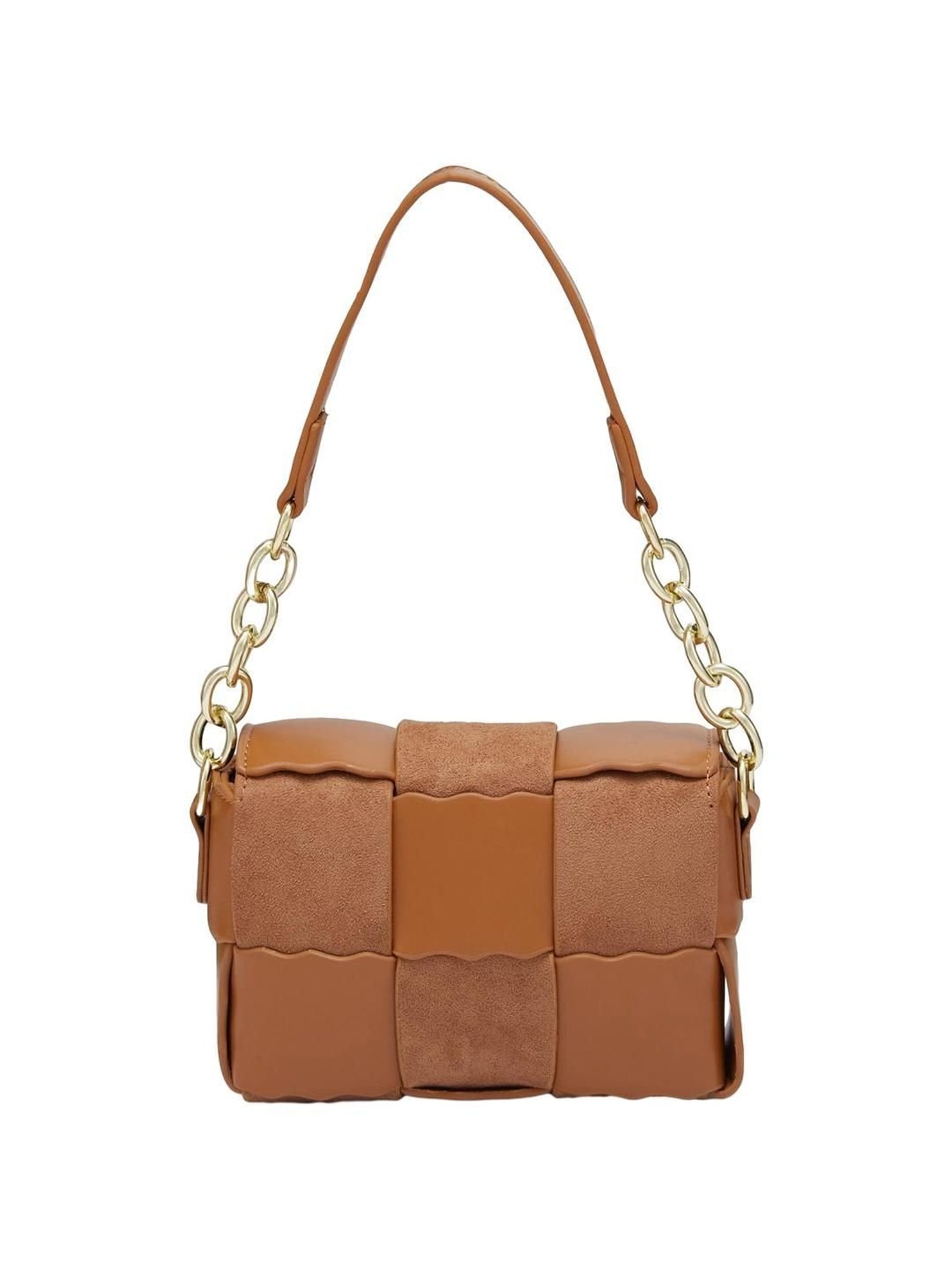 Globus Brown Textured Medium Handbag