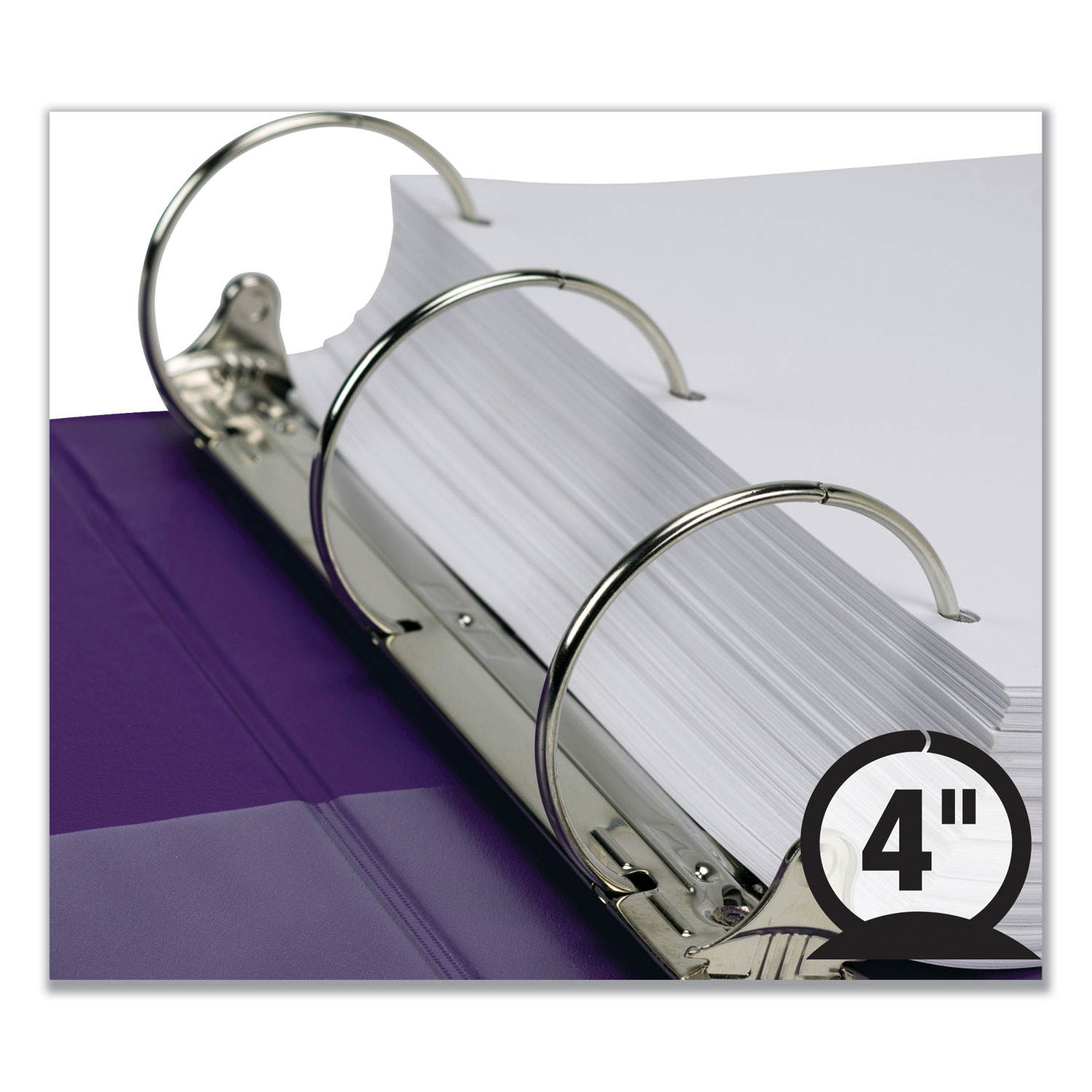 Samsill Economy Round Ring View Binders 3 Rings 4" Capacity 11x8.5 Purple 17398