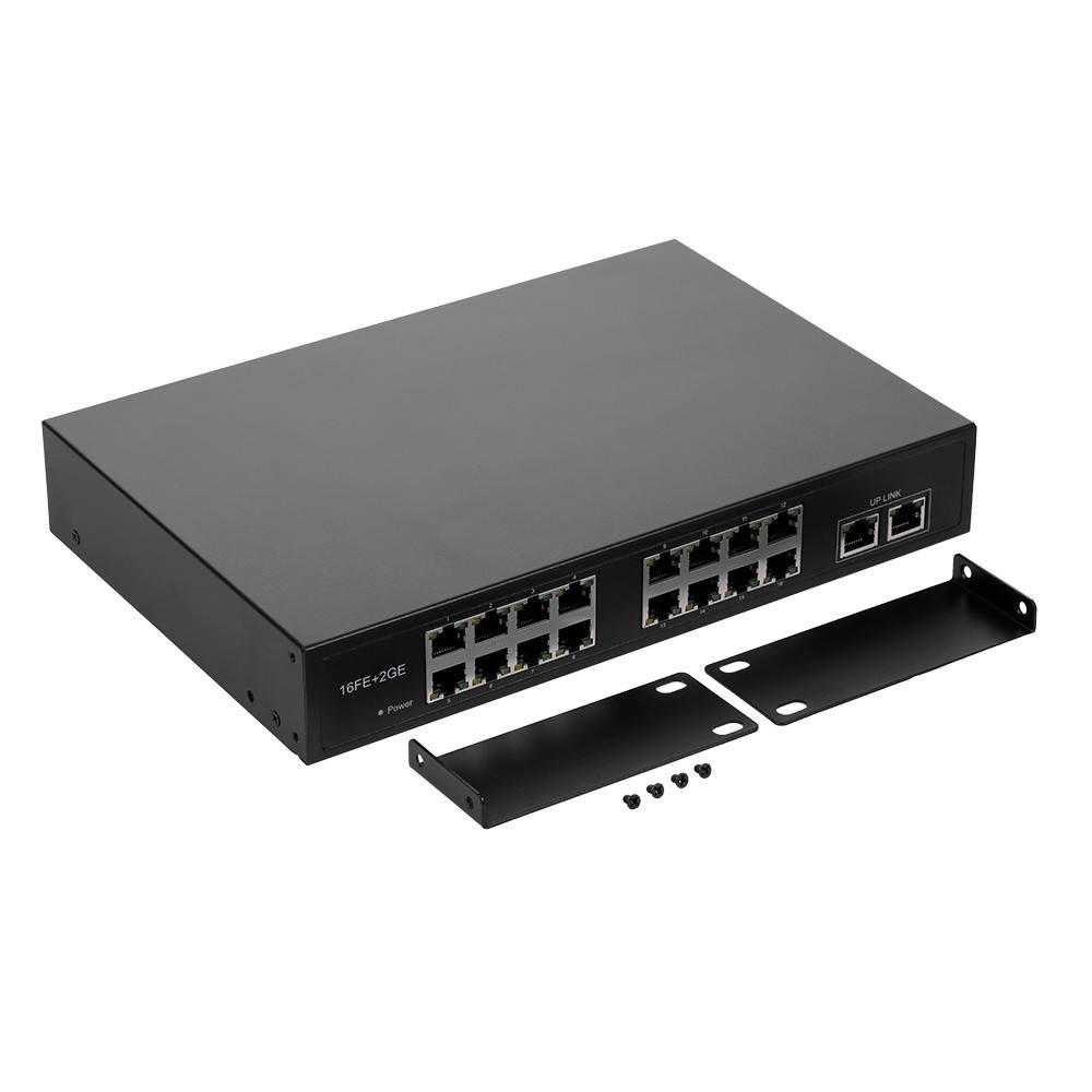 ZWD-16+2BZQN 16FE + 2GE POE Switch with 16 POE Ports 2 Gigabit Uplink IEEE 802.3af Standard POE Switch Power